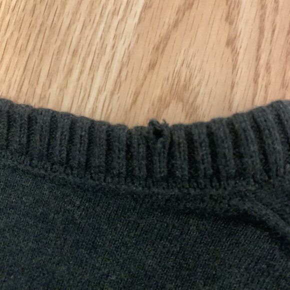 Eddie Bauer V-Neck Sweater Pullover Mens Small Green Cotton Cashmere Blend - Picture 5 of 8